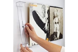 CollectorMount Album Mount 2 Pack Wall Mount Album Frame Brackets or Shelf Stand, Adjustable, Clear to display Vinyl Records