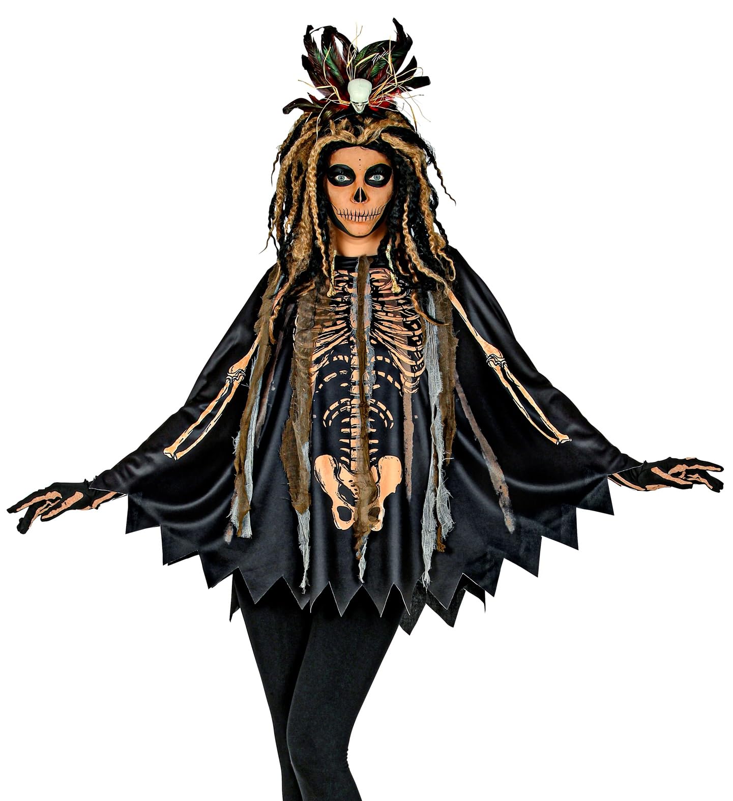 W WIDMANN MILANO Party Fashion - Adult Voodoo Priestess Poncho, Halloween, Carnival, Theme Parties