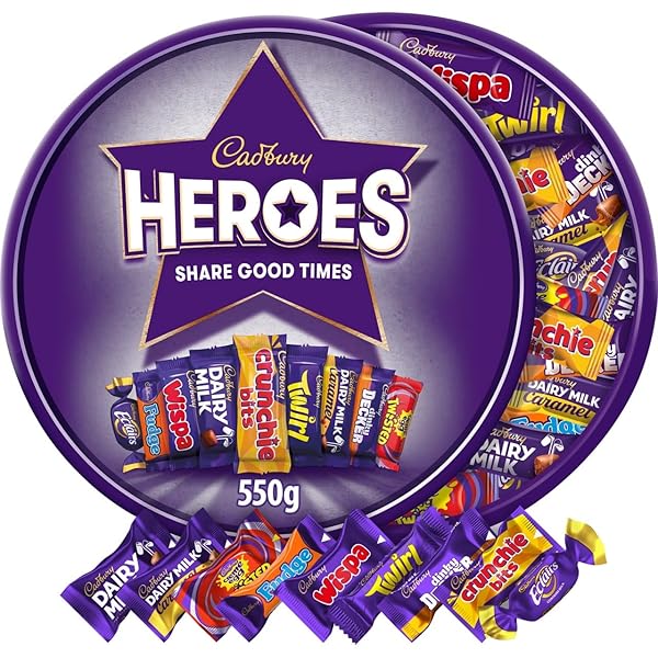CADBURY HEROES ASSORTED CHOCOLATE TUB 550G