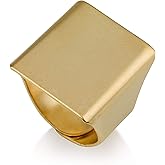 Simple Gold Geometric Rings for Women, Square Fashion Ring, Band Everyday Ring Jewelry