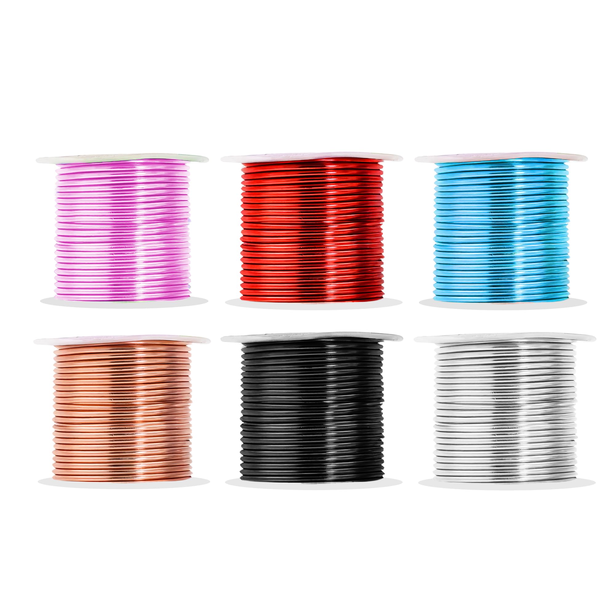 Mandala Crafts 13 Gauge Anodized Aluminum Craft Wire for Jewelry Making - 300 FT Colored Flexible Silver Copper Black Pink Ice Blue Red Wire - Bendable for Bonsai Armature Crafting Sculpting Image