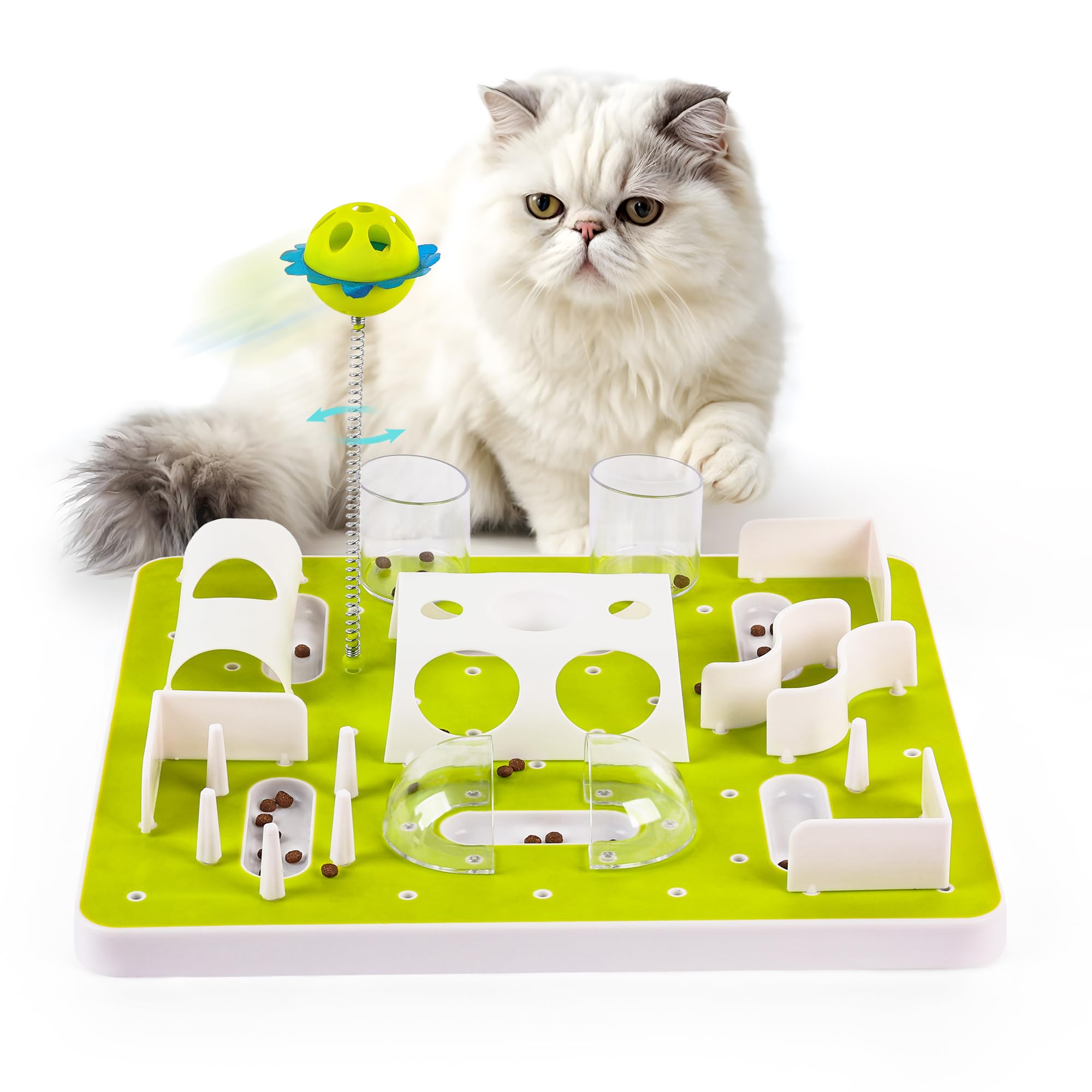 ALL FOR PAWS Interactives Cat Treat Maze Toy Cat Food Dispenser Kitty Puzzle Feeder Catnip Toy Cat Wand Toy Cat Fun Playing Toys Kitten Toys — image 1