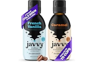 JAVVY Coffee Concentrate Bundles - Cold Brew Coffee, Perfect for Hot or Iced Instant Coffees, Hot Drinks, Cold Brew Concentrate - French Vanilla & Caramel