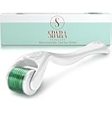 Derma Roller Cosmetic Needling Instrument For Face, 540 Titanium Micro Needle.25mm - Includes Free Storage Case (1-Pack)