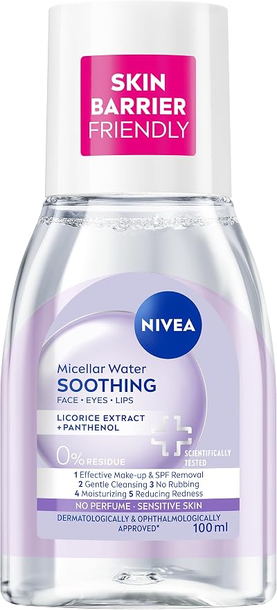 NIVEA Soothing Micellar Water 100ml - Perfume-Free Make-up Remover