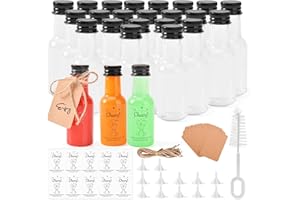 24 Pack 25ml Mini Liquor Bottles, Small Plastic Bottle, Miniature Alcohol Shot Bottles with Lid Small Wine Bottle with Funnel