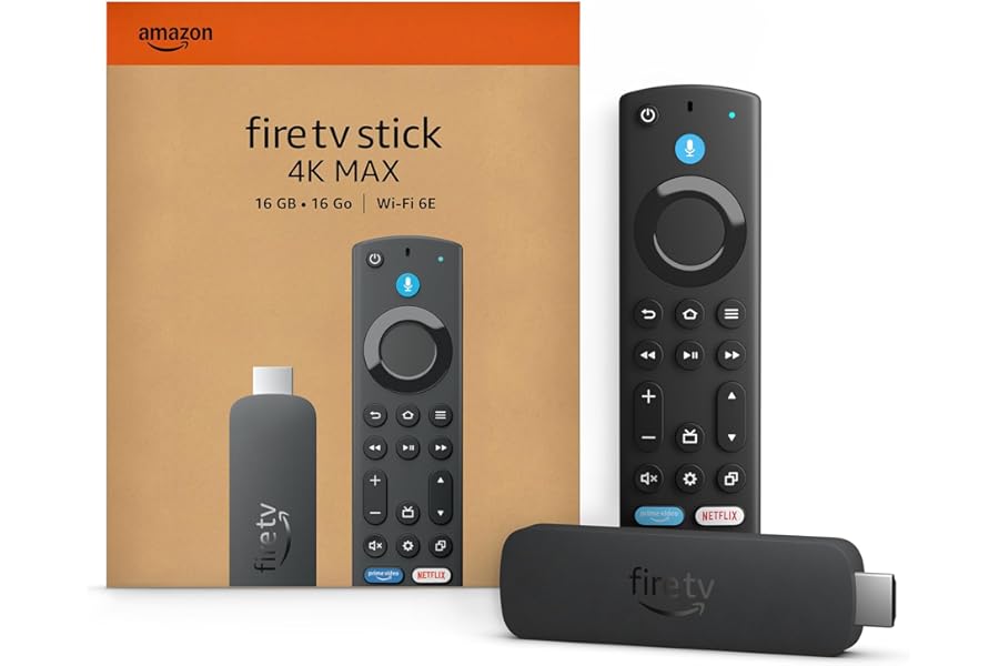 Amazon Fire TV Stick 4K Max (newest model), streaming device, supports Wi-Fi 6E, free & live TV without cable or satellite, D