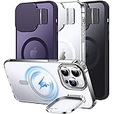 Silverback for iPhone 14 Pro Max Case with Stand, MagSafe-Compatible Case with Built-in Camera Cover,Magnetic Phone Case Shockproof DustProof Cover for iPhone 14 Pro Max - Clear