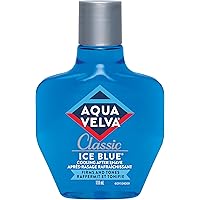 Aqua Velva After Shave, Classic Ice Blue, Soothes, Cools, and Refreshes Skin, 118 mL