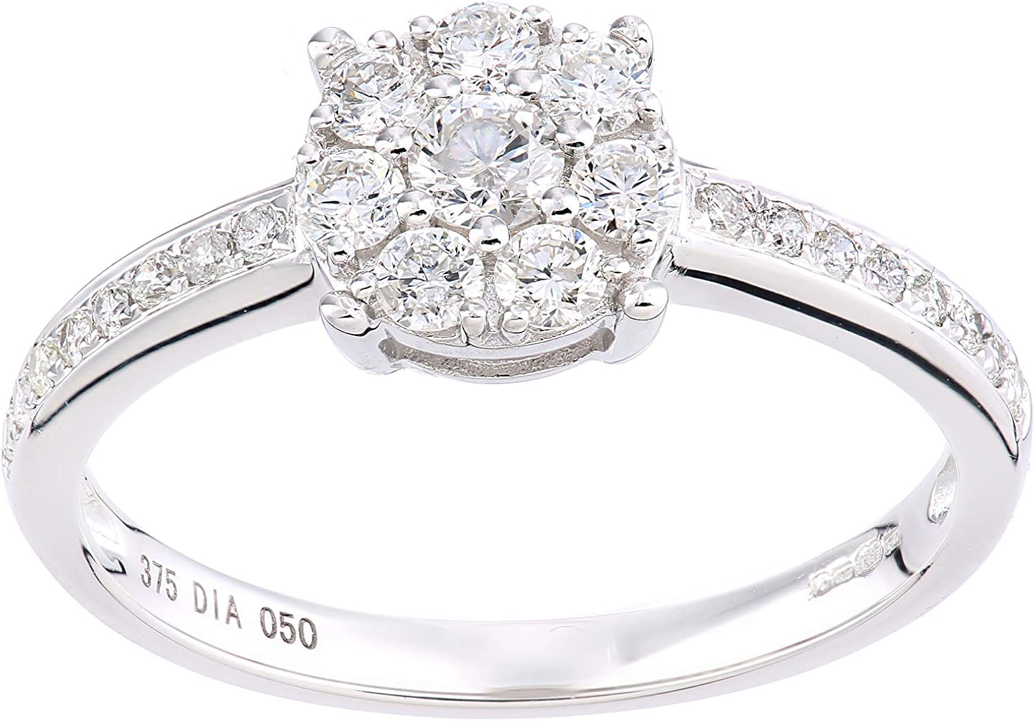 9ct White Gold Rings With 0.5ct Diamond Amazon.co.uk Jewellery