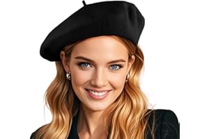 GEMISAN French Wool Beret Hats for Women Man Solid Color Classic Beanie Winter Cap Painter Berets.
