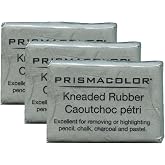 PRISMACOLOR Design Eraser, 1224 Kneaded Rubber Eraser, Grey (70531) (3 Pack)