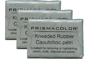 PRISMACOLOR Design Eraser, 1224 Kneaded Rubber Eraser, Grey (70531) (3 Pack)