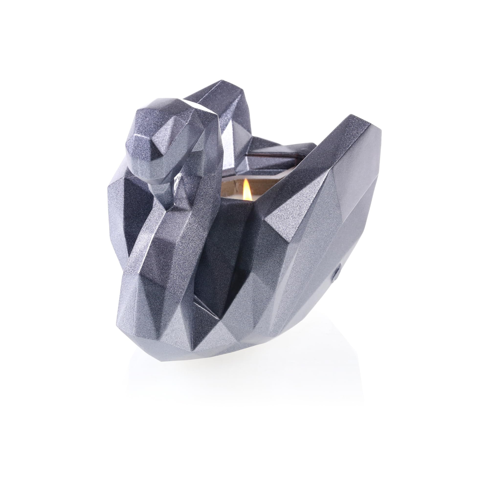 CONCRETTE Table Decoration Candle Holder Made of Concrete 17 x 11.2 x 14 cm - Matt Steel Decorative Candle Holder in the Shape of a Swan - Candle Stand - Candle Stand