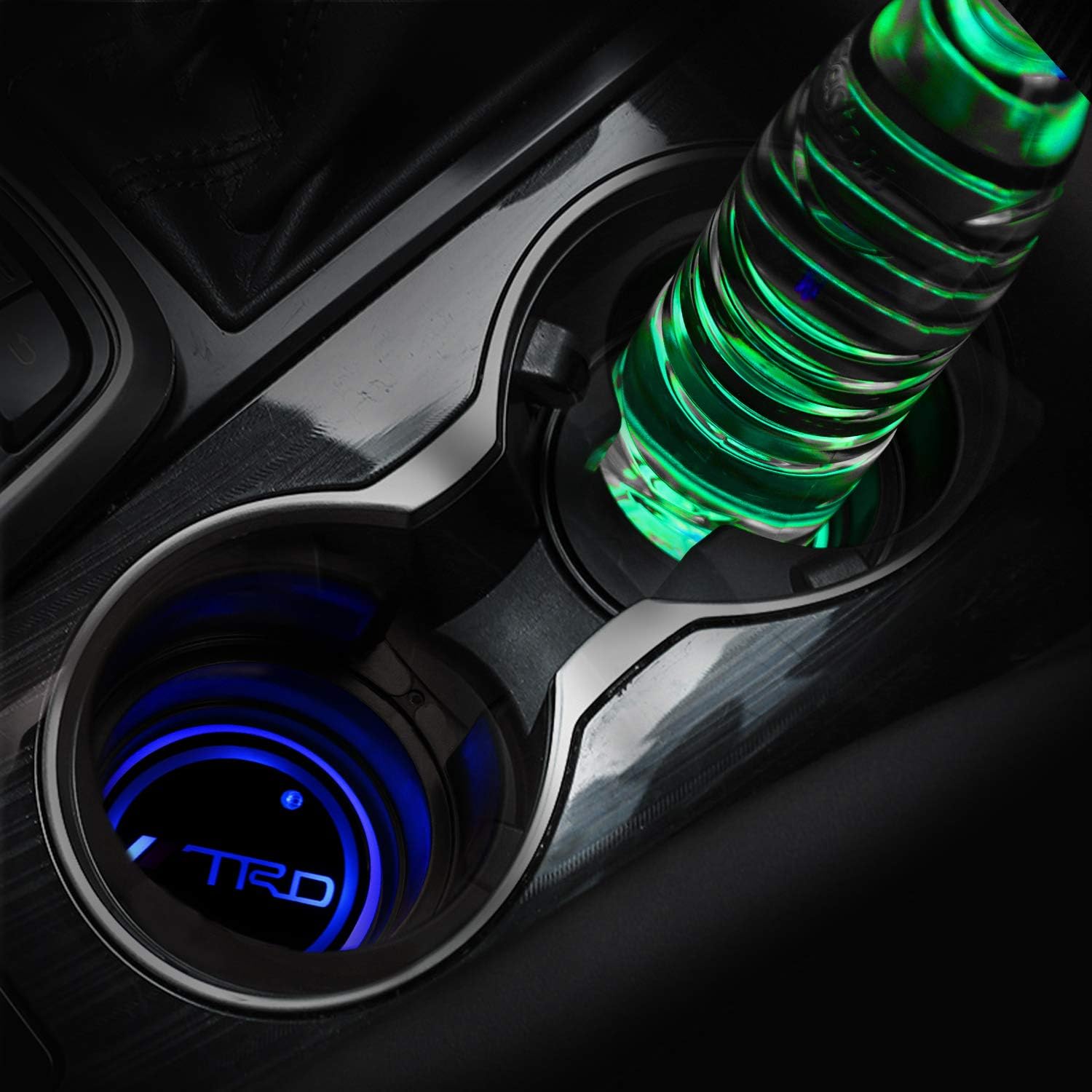 Upgraded Version LED Car Cup Holder Lights,LED Shiny Water Cup Mat
