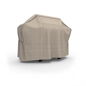 Budge P8004PM1 English Garden Heavy Duty Waterproof BBQ Grill Cover, 60" Wide, Tan Tweed
