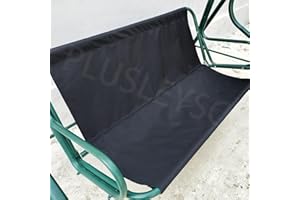 PLUSLEYSC Patio Swings Replacement Seat, 900D Waterproof Thickened Fabric Porch Swing Seat Bench Cover 2/3 Seater Replacement (Black, 58.3x19.7x19.7 inch)