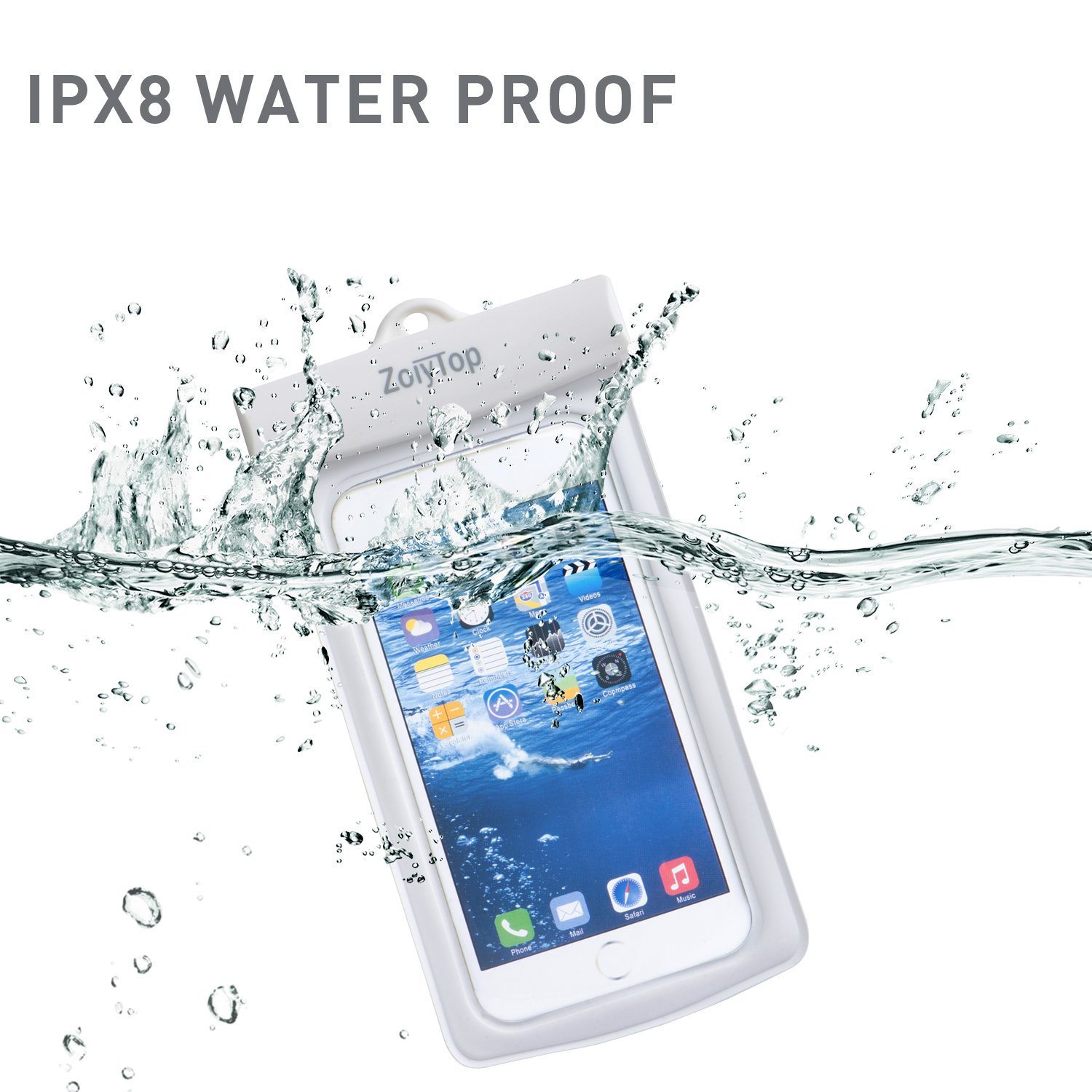 Waterproof Case,Universal best Durable Underwater Dry Bag for iPhone 7/6s/6s plus/5s/SE, Samsung Galaxy S6/S7,HTC and Other Smartphone;Waterproof Bag for Boating/Swimming/Diving (white)