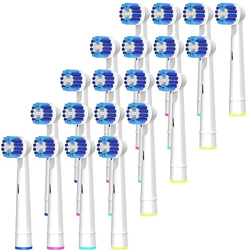 Toothbrush Heads Compatible with Braun Oral-B, 20pcs Professional Electric Toothbrush Heads for Oral B Replacement Heads Refill Pro100/1000/1500/4000/5000/7000/8000/9600 Etc.