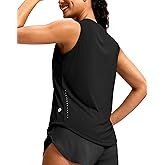 SANTINY Sleeveless Workout Tops for Women Breathable Lightweight Athletic Running Tank Tops Active Tennis Yoga Shirts