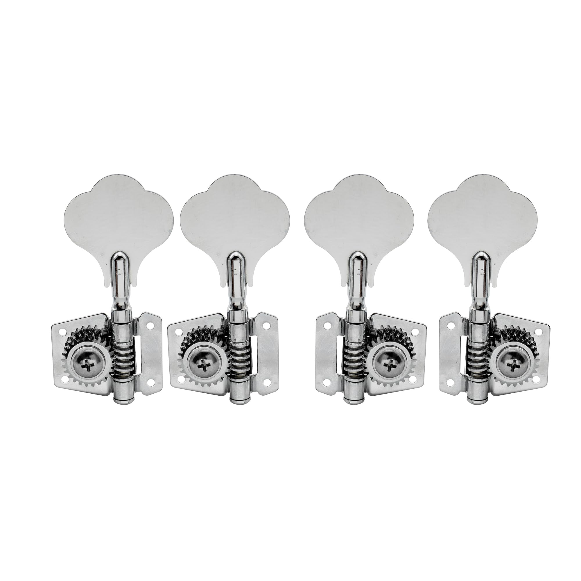 Musiclily 2R2L Open Gear Bass Tuners Tuning Pegs Keys Machine Heads Set, Chrome(4 Pieces)