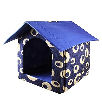 Pet Konnect Foldable Printer Velvet Fabric Puppy House for Dog Lovers (Medium, Colour and Design May Vary)