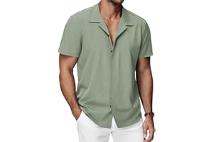 HMIYA Mens Shirt Cotton Linen Short Sleeve Hawaiian Dress Casual Beach Shirt S-3XL 2026 New