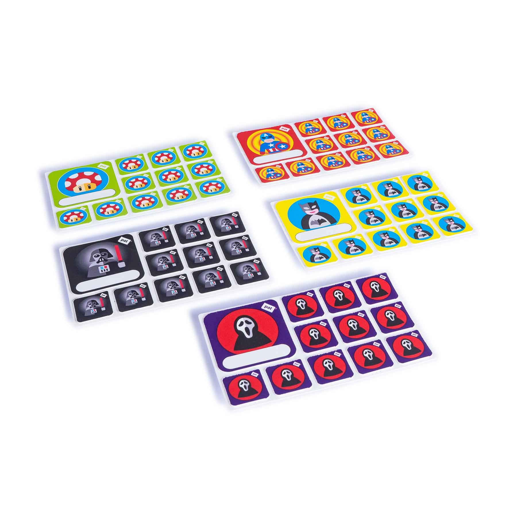 PATboard Scrum Board and Kanban Board Team Icon Set - Superheroes - Set of 5 - nanocups for Glass Icons
