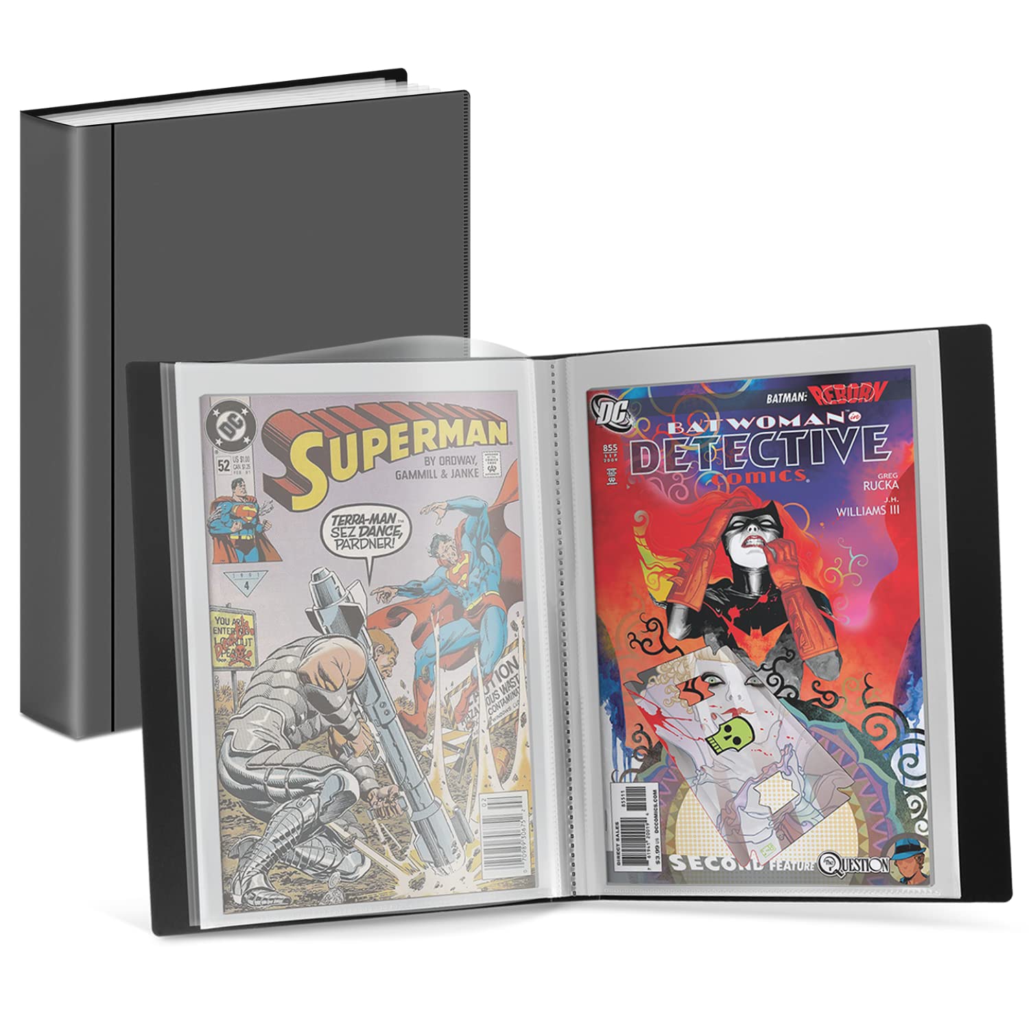 Dunwell Comic Storage Album - Silver Age, Regular Comics, Binder with 6 Sleeves, Clear View Cover, Acid-Free, Gift for Collectors