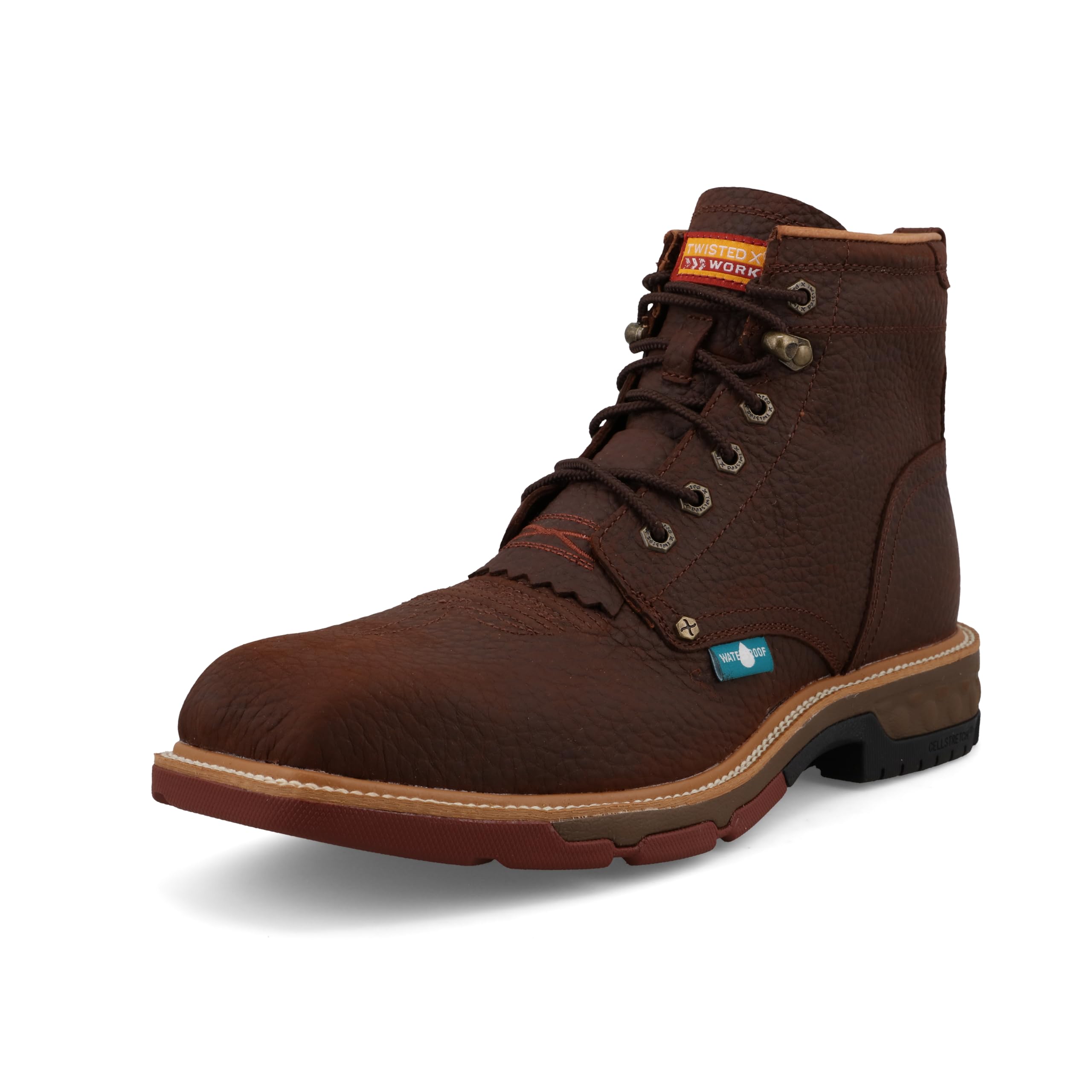 Twisted X Men's 6" CellStretch Lacer, Square Toe Nano Toe with CellStretch, Clove, 9.5 D Image