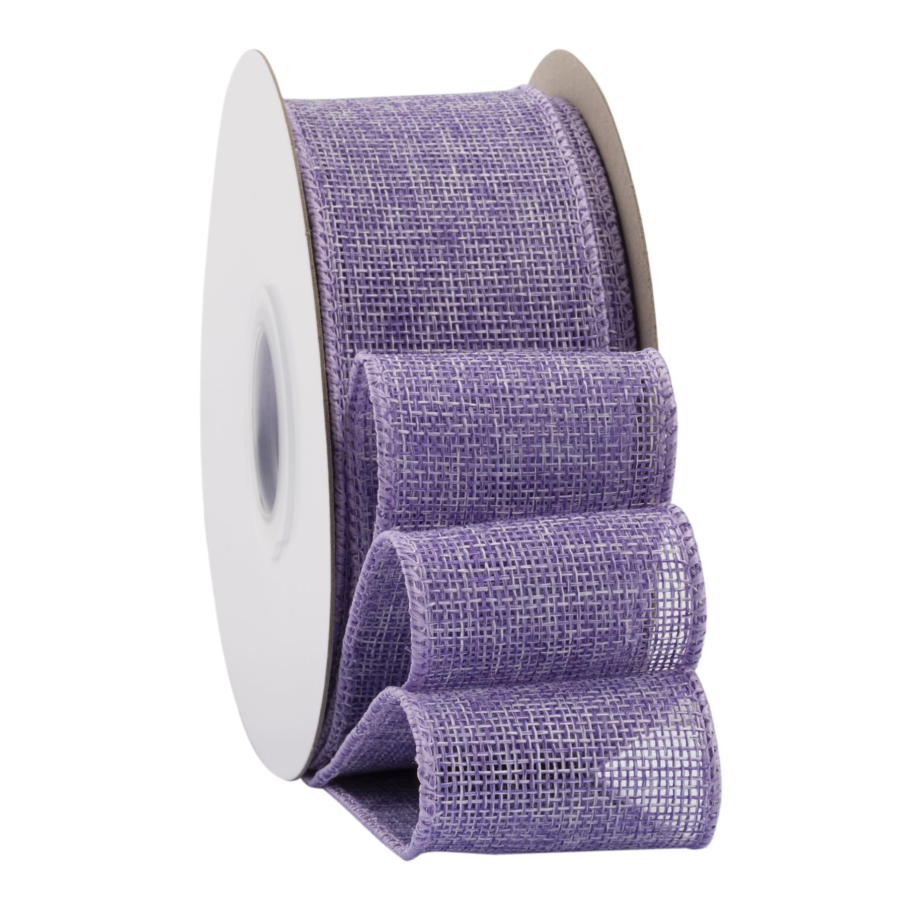 Ribbonitlux Lt. Purple Burlap Wired Ribbon, 50mm x 18 Meters, Wired Edge Burlap Ribbon for Gift Wrapping, Big Bow, Wreath, and Christmas Tree Decoration