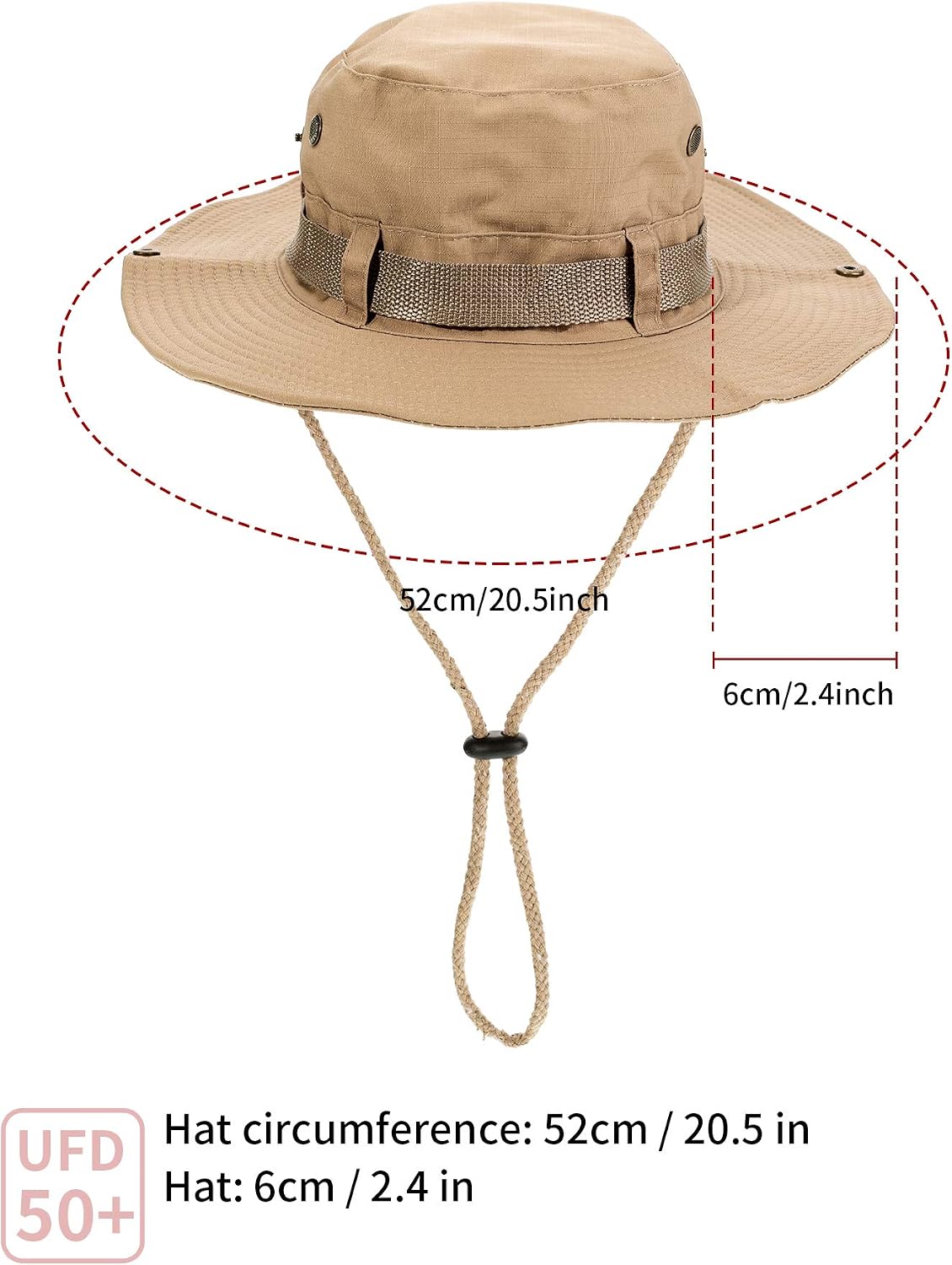 2 Pieces Cotton Safari Hat Wide Brim Fishing Cap Foldable Boonie Hat Double-Sided Outdoor Sun Hat for Men and Women (Color 1) - Image 4