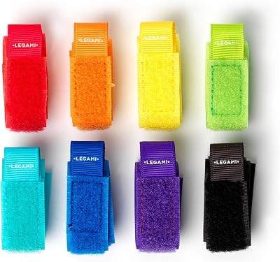 Legami Set of 8 Reusable Velcro Cable Ties 18cm Colourful Organiser Ties