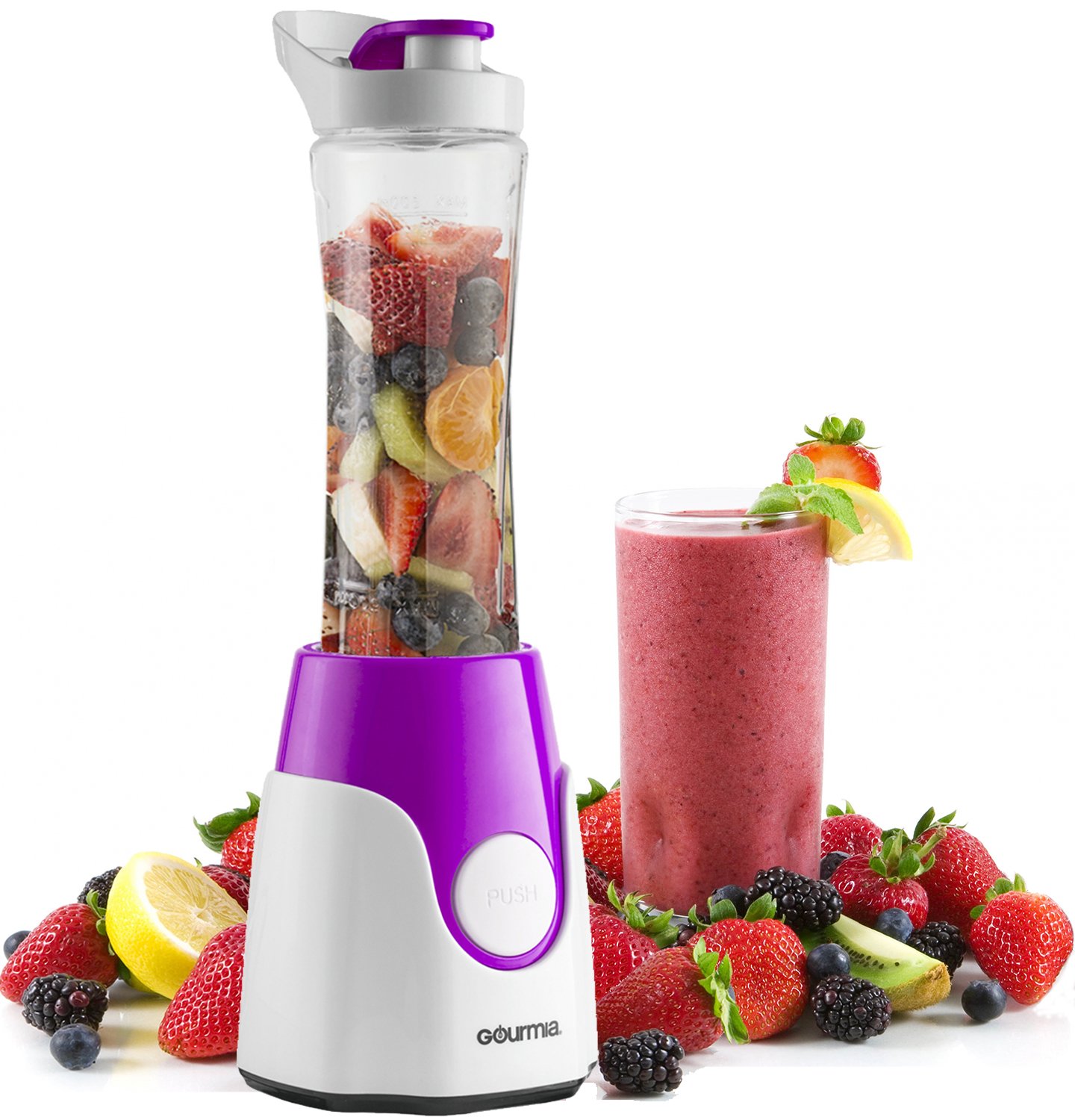 Gourmia GPB250P Personal Blender, BlendMate Smoothie with Bottle Lid 250W Purple eBay