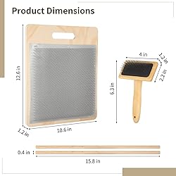 Varku 4 PCS Wool Blending Board Set, Wooden Carding