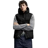 MADHERO Men's Puffer Vest with Hood Water-Resistant Puffy Vests Outerwear Sleeveless Jacket