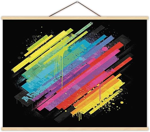 Amazon Com Colorful Rainbow Background Illustration Graffiti Magnet Print Poster Paint For Home 12 W X 8 H Posters Prints