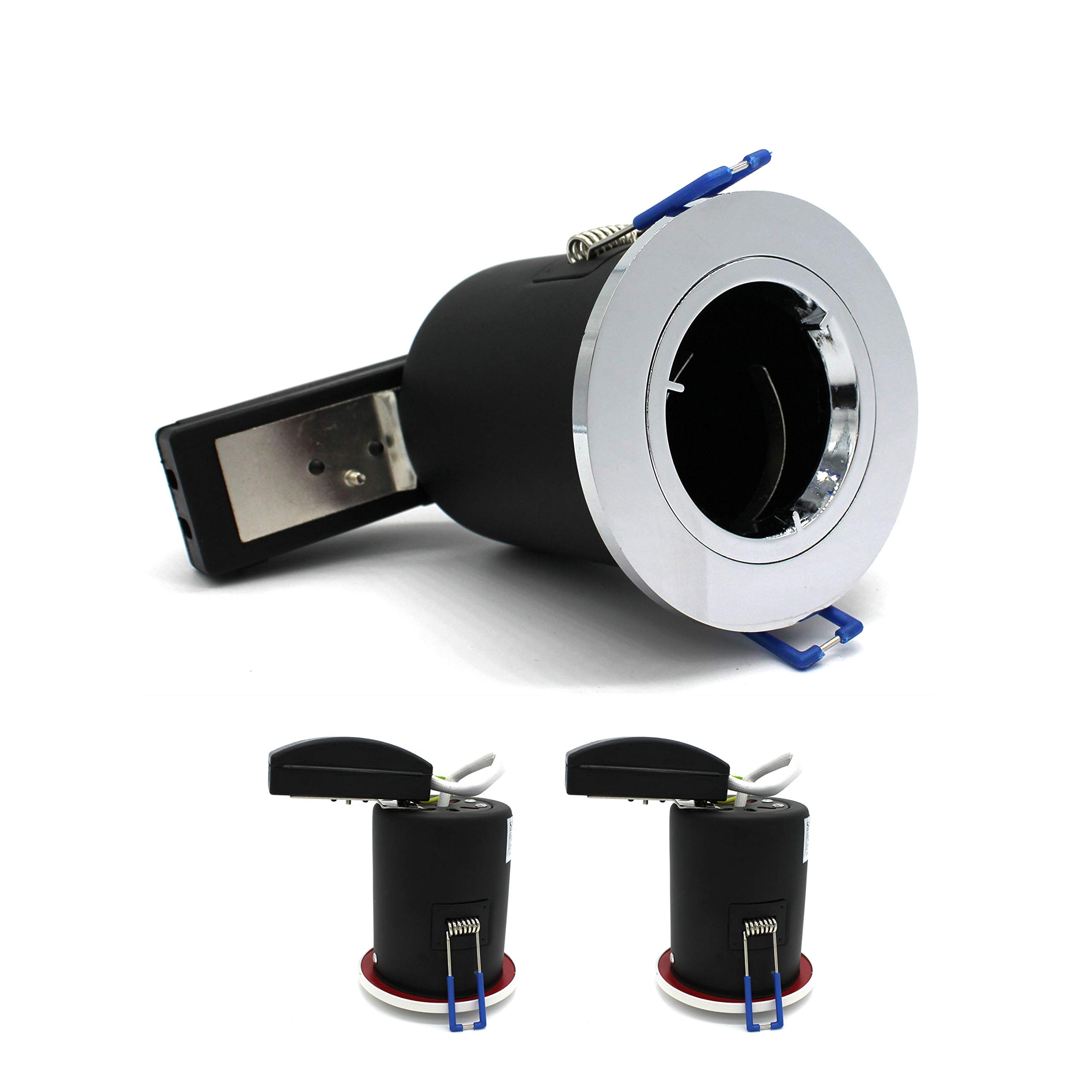 2 X Sanlumia LED Fire Rated Downlight Can GU10 Recessed Ceiling Twist & Lock Downlight IP20 Chrome