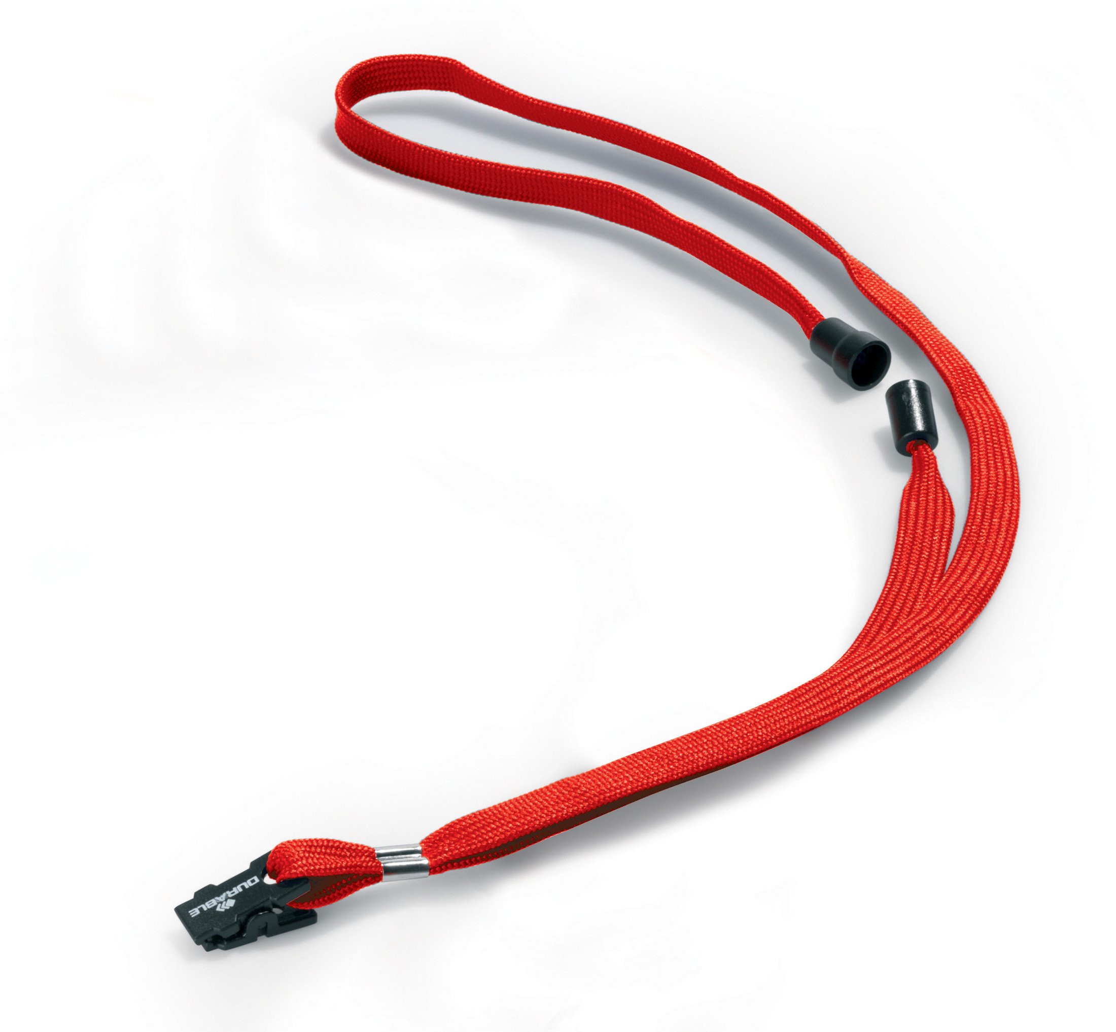 Durable Textile Lanyard 10 mm Red | Pack of 10 Necklaces | Includes Safety Release | Holds a Variety of Badges and Passes, 440 mm
