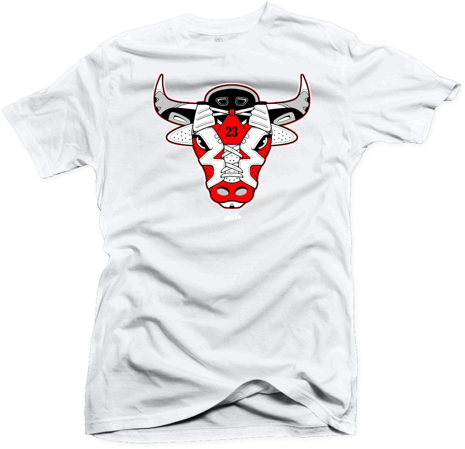 Jordan Retro 6 Carmine Match Tees - Bull 6 White