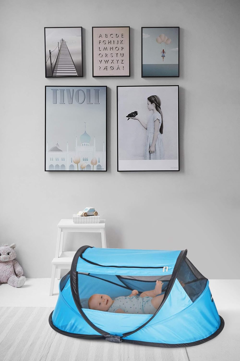 Deryan Travel Cot Lit De Voyage Babybox Pop Up Pliable Leger Deplie En Seulement 2 Secondes Avec Moustiquaire Et Sac De Transport Bleu Amazon Fr Bebes Puericulture