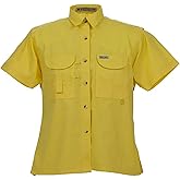 Tiger Hill Ladies Short Sleeve Fishing Button Down Shirt, Breathable Outdoors Casual Lightweight Shirt