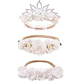 BFNAAgirl Flower Headband for Baby Girl Elastic Baby Floral Headbands Crown Hairbands Hair Accessories for Kids (089#, stretchy size)