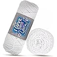 I Love This Yarn 4 - Medium Yarn for Crocheting & Knitting – 252 Yards of Acrylic,Metallic Polyester Yarn for Crocheting Blankets, Hats, etc – Craft Supplies for Handcrafting Accessories, White