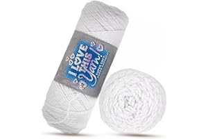 HOBBY LOBBY I Love This Yarn 4 - Medium Yarn for Crocheting & Knitting – 252 Yards of Acrylic,Metallic Polyester Yarn for Crocheting Blankets, Hats, etc – Craft Supplies for Handcrafting Accessories, White