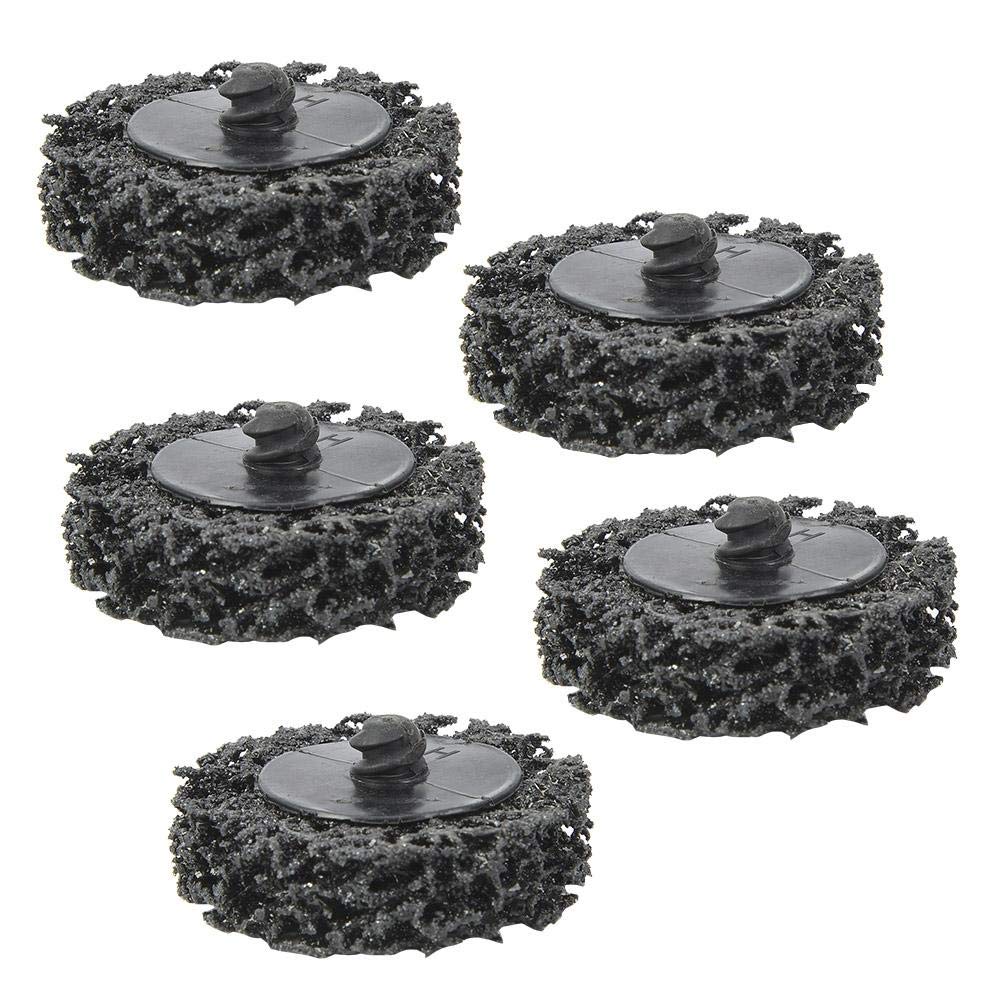Grinding Wheel, 5pcs 2inch 50mm Poly Strip Disc Roll Lock Grinding Wheel Rust Paint Remover Available in Multicolor Purple Black, Polished Disc (2in-Black)