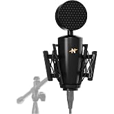 Neat King Bee II - Cardioid Large Diaphragm True Condenser Microphone Includes Shock Mount and Pop Filter, for Vocal Recording, Podcasting, and Streaming, XLR Output - Black
