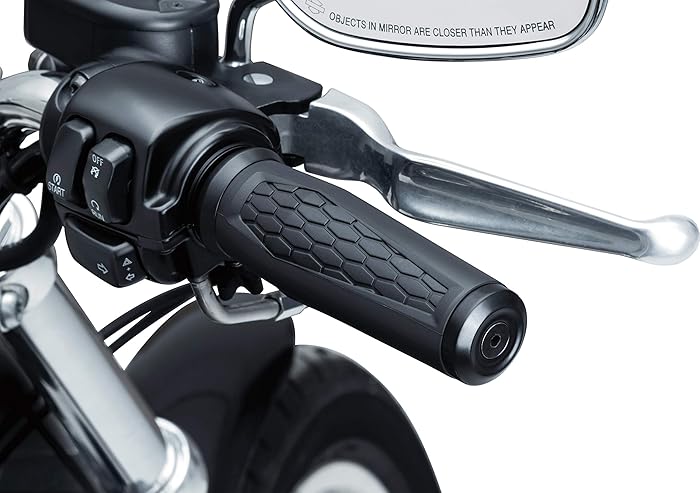 Kuryakyn 5921 Motorcycle Handlebar Accessory: Hex Grips with End Caps for Dual Cable Throttle Control: 1996-2019 Harley-Davidson Motorcycles, Satin Black, 1 Pair