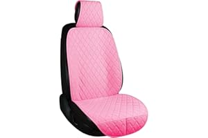 ENOGE Linen Car Seat Covers Front Seat Covers Breathable Cloth Fabric Car Seat Protector Universal Fit Most Automotive, Van, SUV, Trucks(Pink, 1 Front Set)