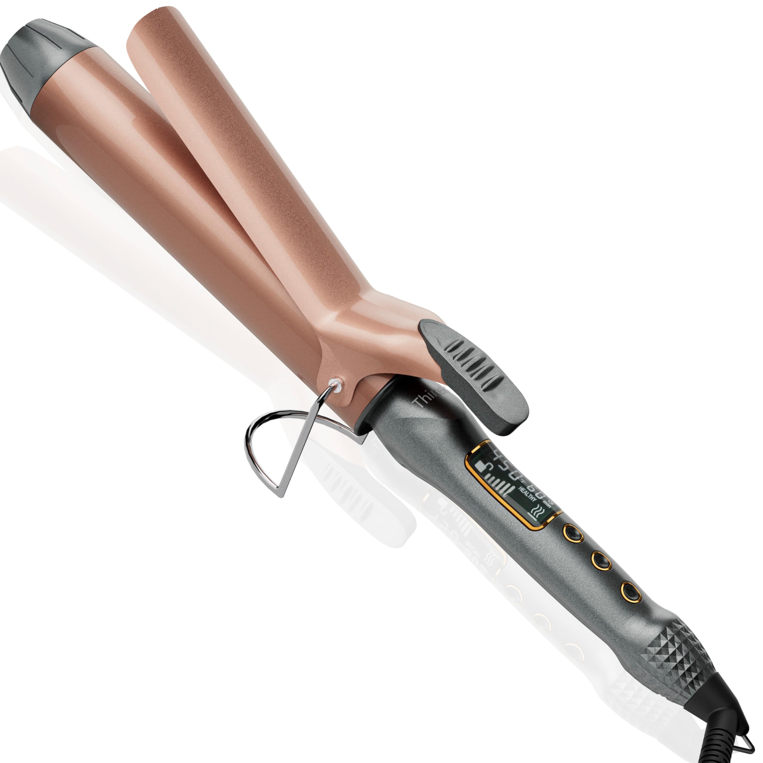Photo 1 of Thirtek 1 1/2 Inch Large Curling Iron with 1.5 Inch Ceramic Tourmaline Barrel, 15 Temps (180°F-450°F) for Fast, Long-Lasting, Smooth Salon Finish, 60-min Auto Shut-Off, Dual Voltage Hair Curler